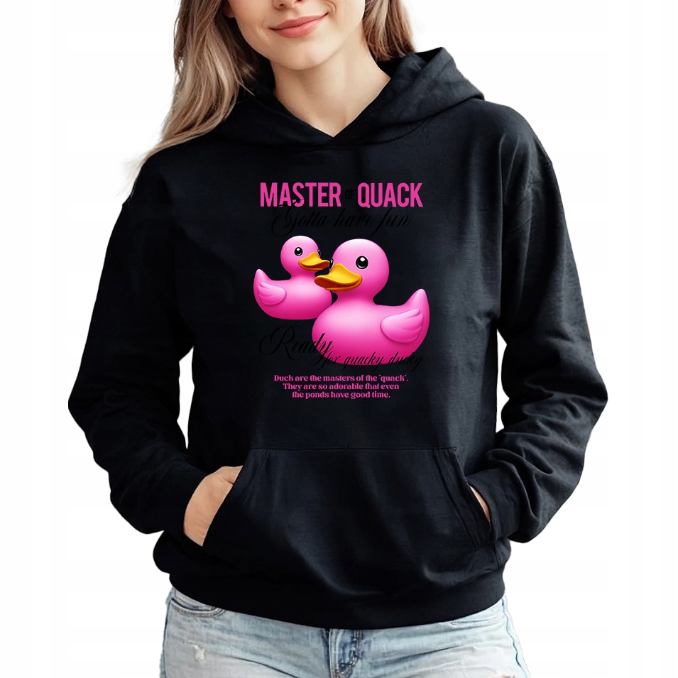 mikina s kapucí černá Master Of Quack Trendový styl, Dárek velikost S