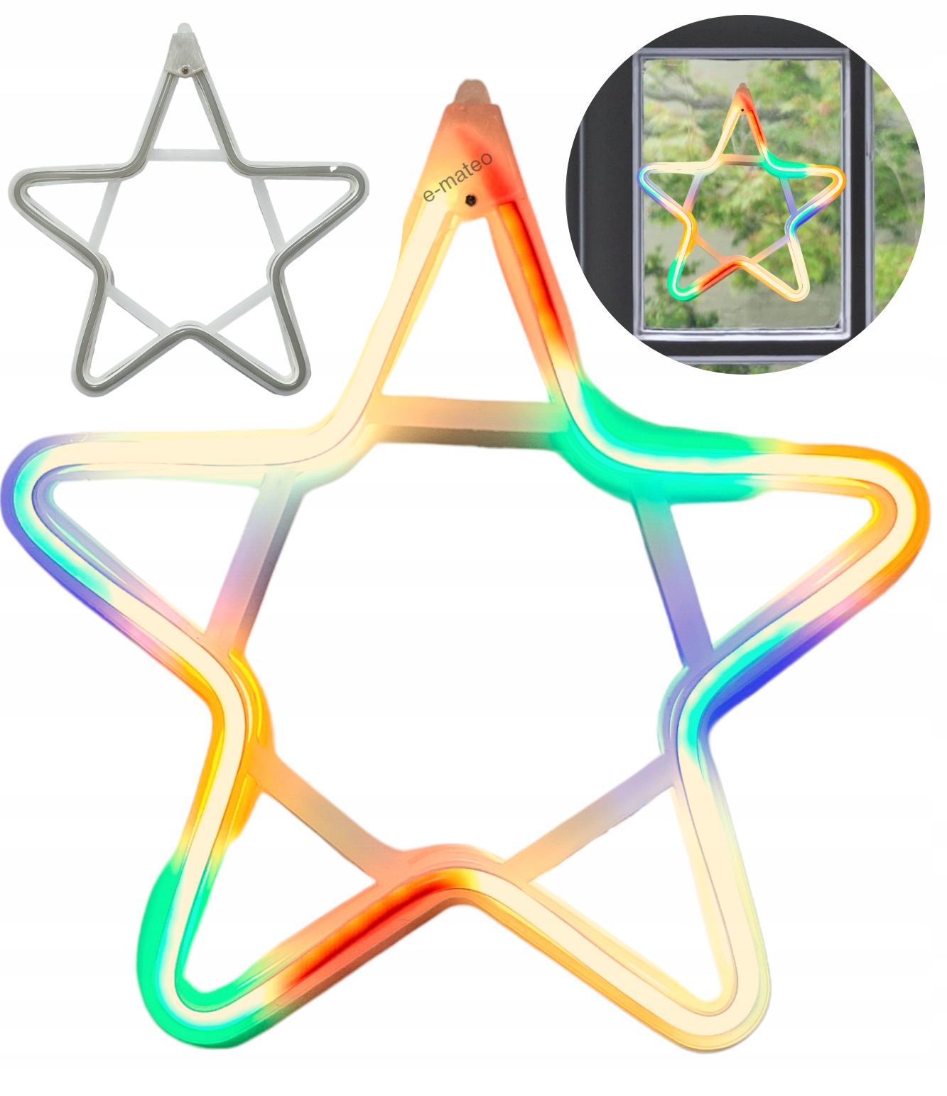 Ozdoba Świąteczna GWIAZDA NEON LED na okno