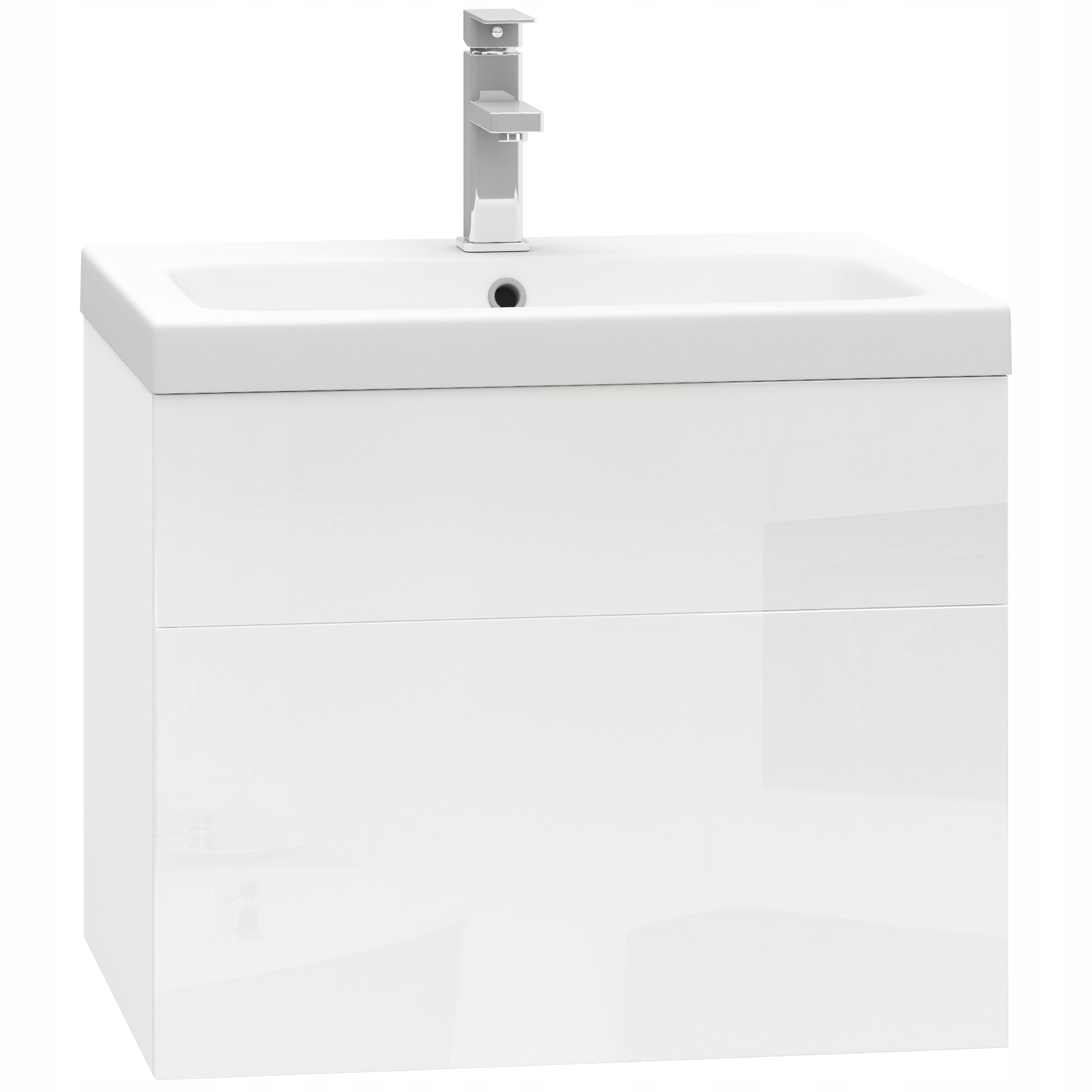 Biała wisząca szafka łazienkowa z umywalką 60 cm Marka Mks Meble