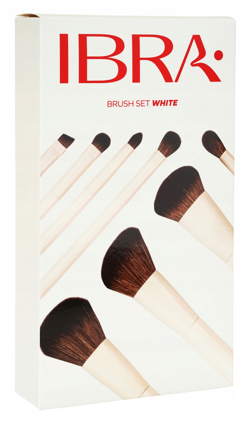 Ibra White Brush Set Zestaw 8 białych pędzli do makijażu