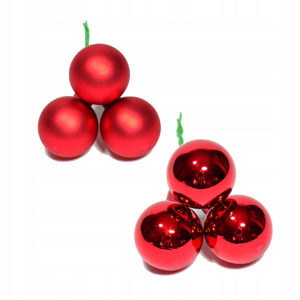 

Bombki szklane Czerwone 3cm/18szt bombka