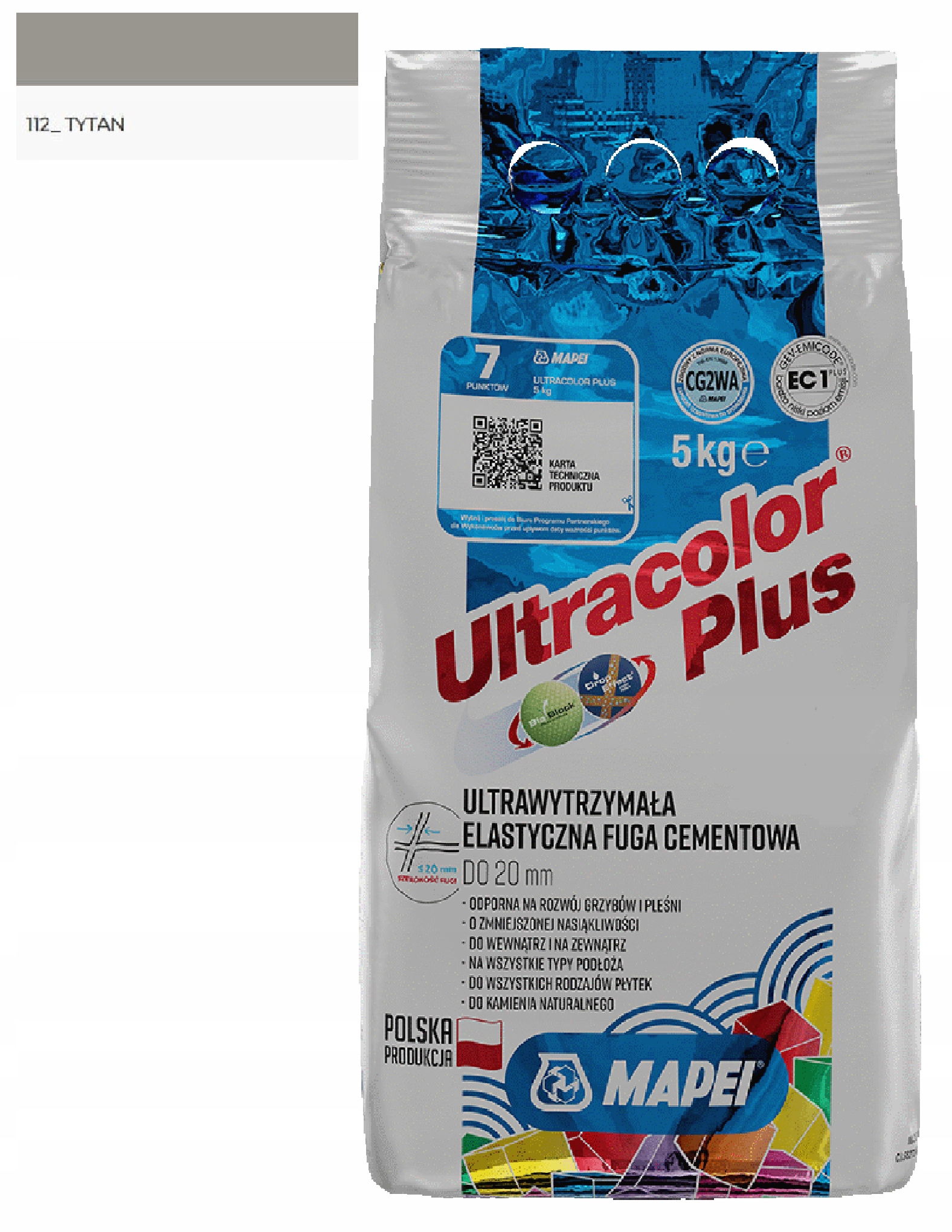 

Mapei Fuga Ultracolor Plus 112 Tytan 5kg