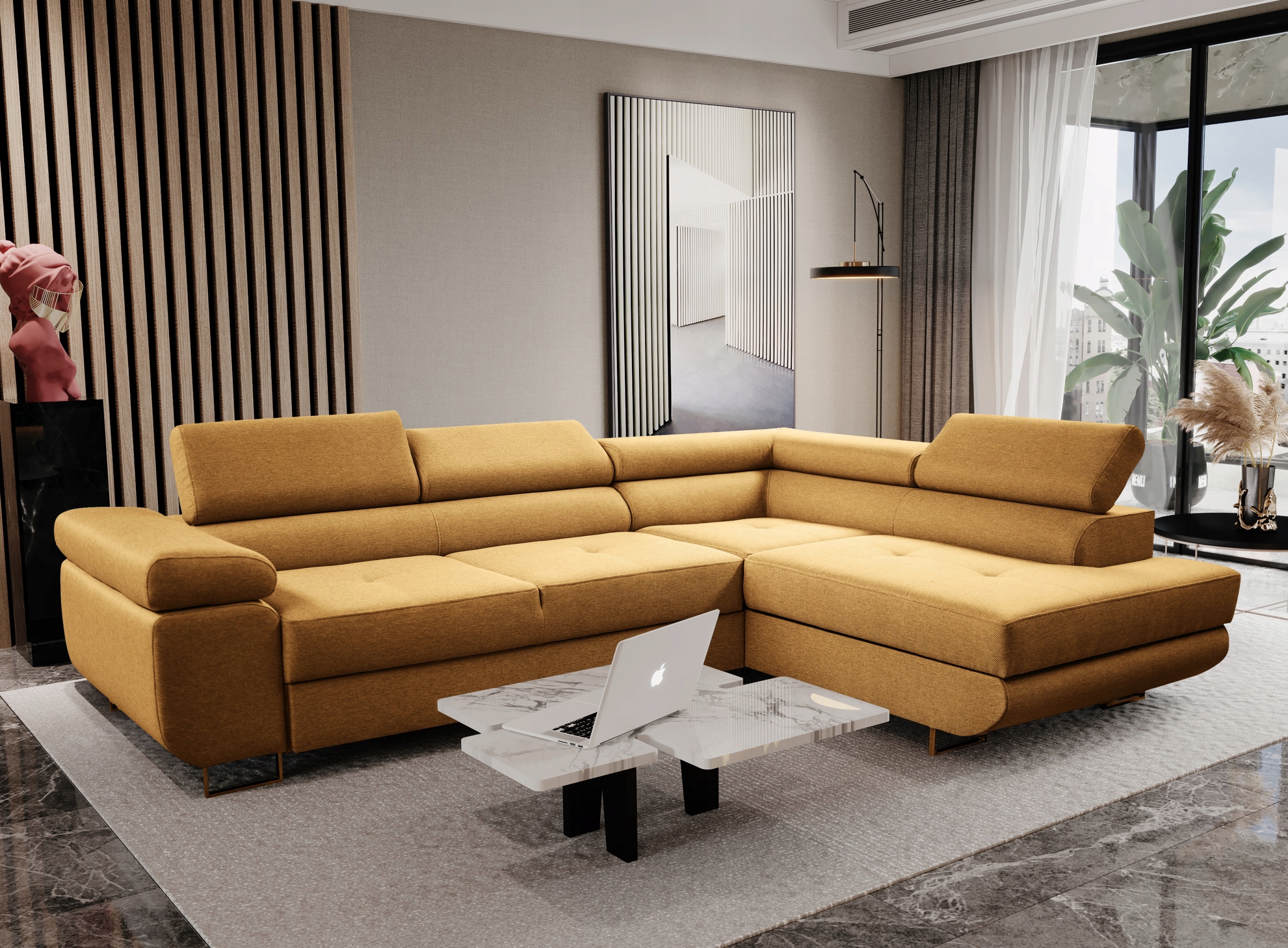 Duży Narożnik ALI Rogówka, Sofa, Funkcja spania