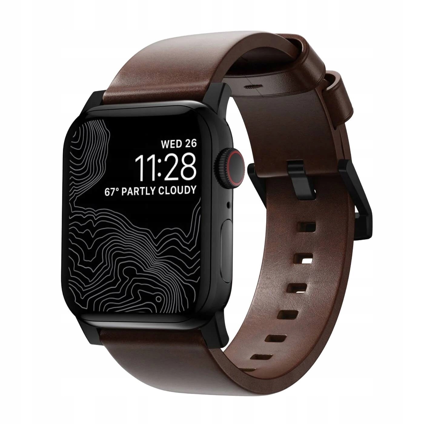 Kožený remienok pre Apple Watch 45 49 mm Nomad Modern Band, hnedý