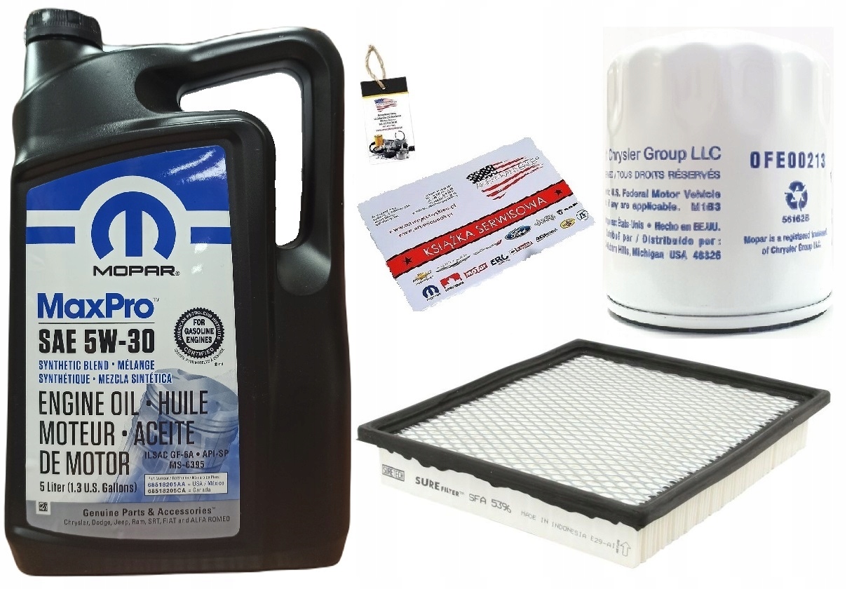 MOPAR 5W30 + FILTRY DODGE CARAVAN 2,4 01-07