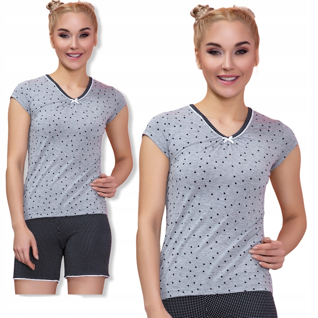 

Piżama Damska Z Wiskozy Krótki Rękaw Szorty