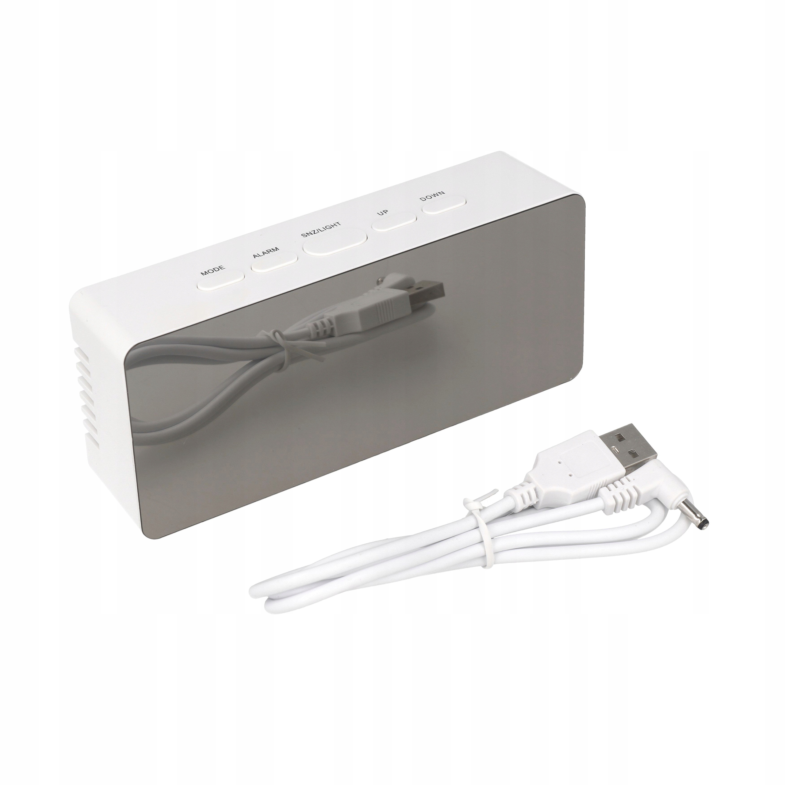 BUDZIK CYFROWY ZEGAREK LED TERMOMETR USB LUSTRO Zasilanie USB