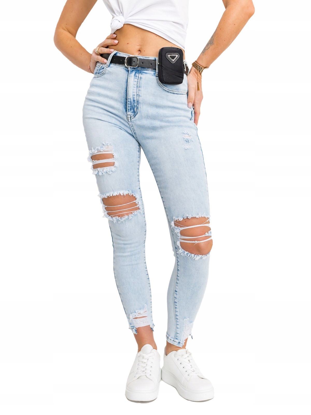 Džínové Push Up Kalhoty S Páskem A Sáčkem Modré A20-2A Denley_xl