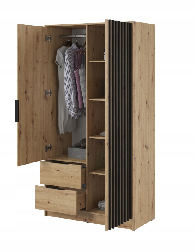 Szafa Lamele 105cm Dąb Artisan NELA PS Wysokość mebla 200 cm