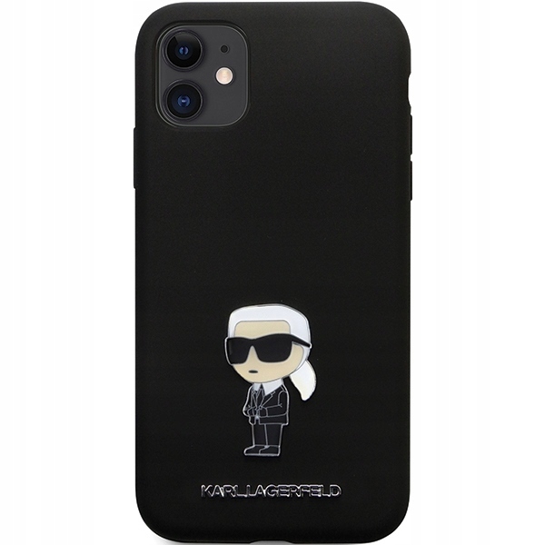 Pouzdro Karl Lagerfeld Silicone Ikonik Metal Pin obal case pro iPhone 11