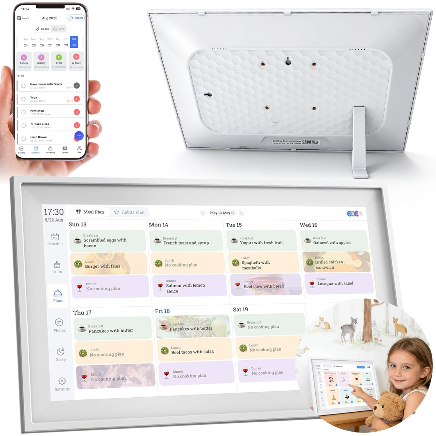 Rámeček Digitální Na Fotky Dotykový Displej Wifi 15,6" Aplikace 32 Gb