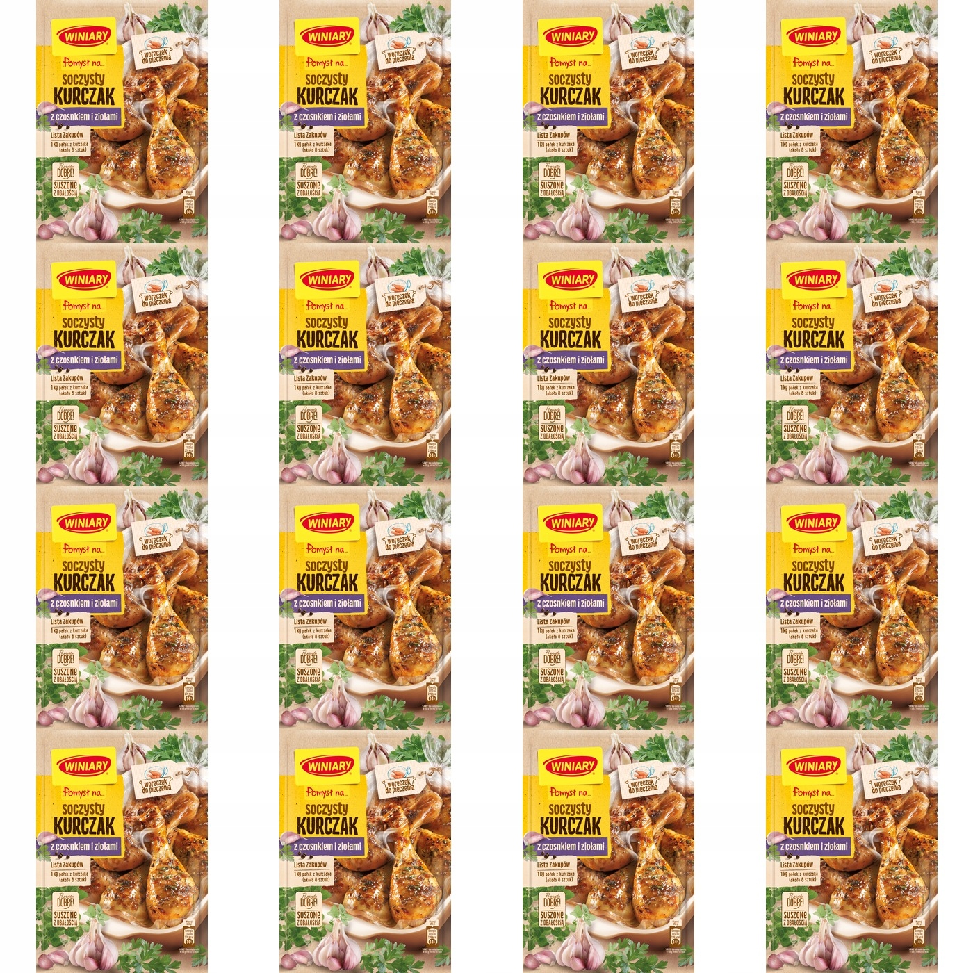 16x 30g Winiary Pomysł na... Soczysty kurczak z czosnkiem i ziołami Karton