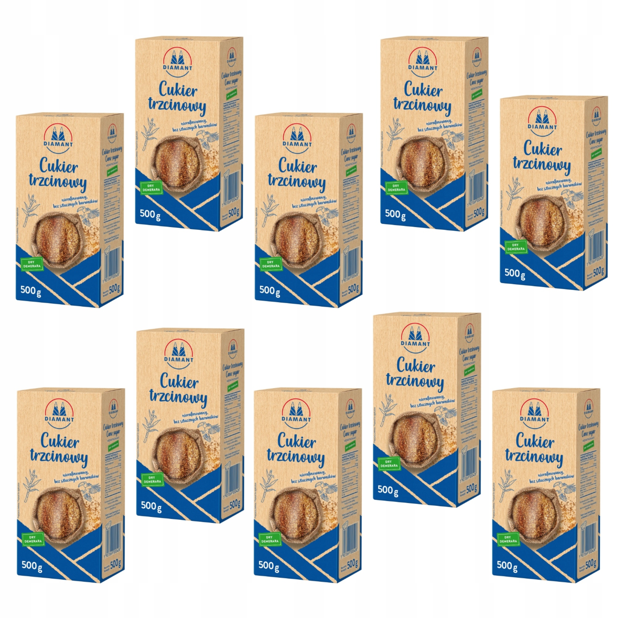 Cukr třtinový nerafinovaný 500 g x 10 Ks Diamant Dry Demerara