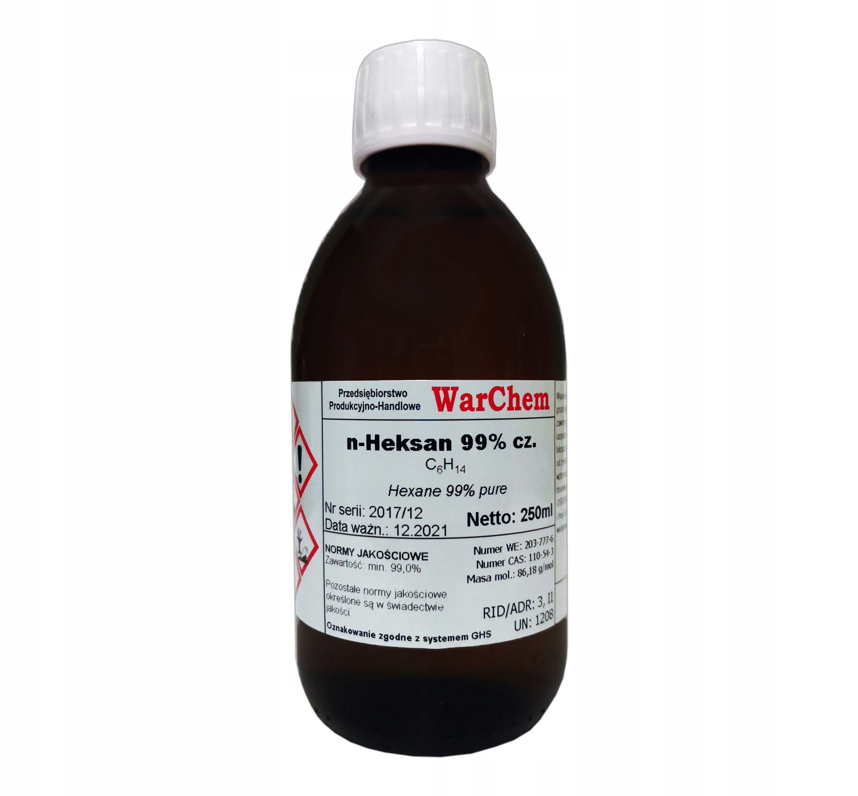 

n- Heksan 99% czysty 250ml Warchem