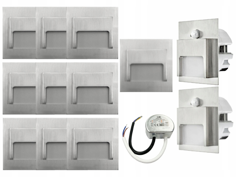 Sada schodišťových světel Halogen Led 12x senzor