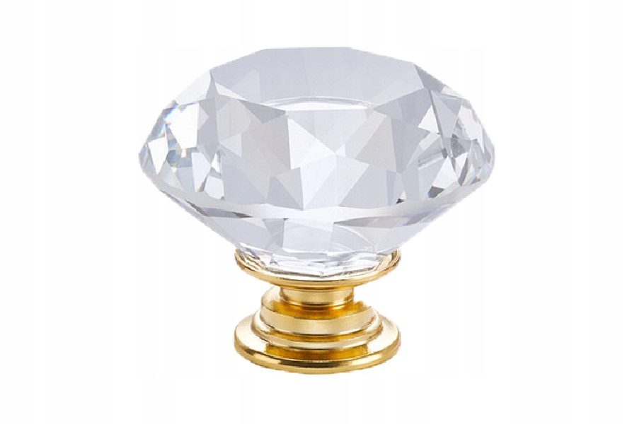 

Kryształowa gałka 40 złota podstawa błyszcząca