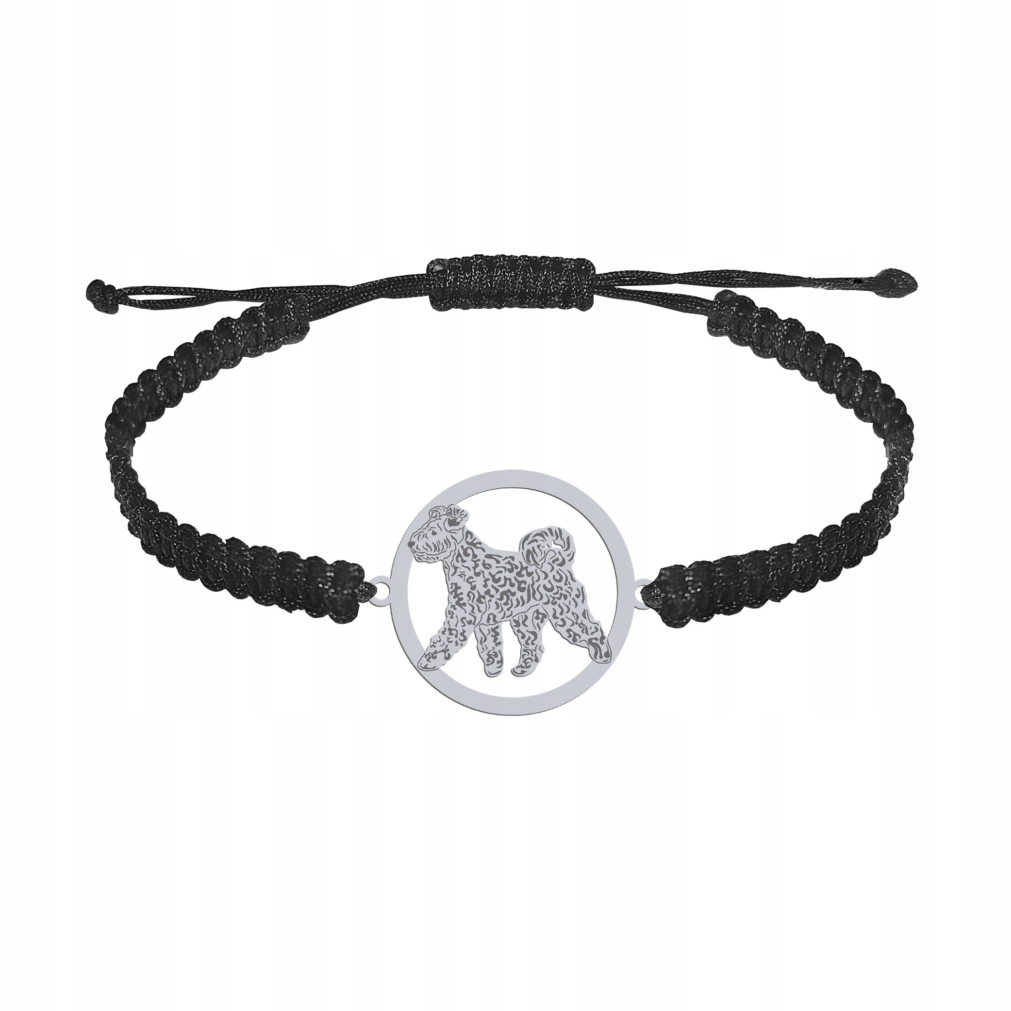 Stříbrný náramek s psem Pumi 925 Šperky Makramé Dárek Gravírování Bonus