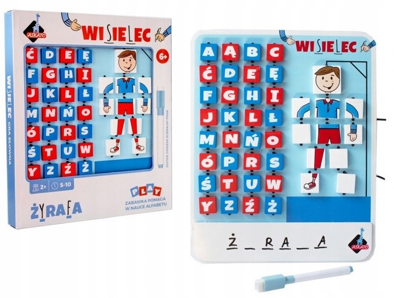 GRA WISIELEC SŁOWNA DREWNIANA POLSKI ALFABET