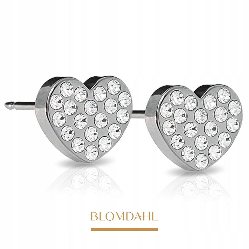 Hypoalergenní Náušnice Blomdahl Brilliance Heart Crystal 8 mm