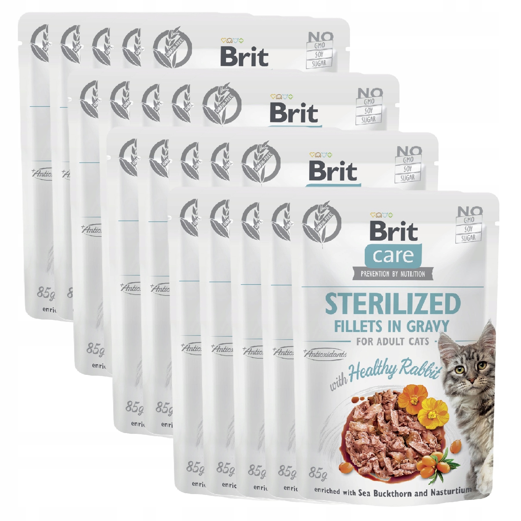 Levně Brit Care Cat Sterilized Rabbit Králík v omáčce kapsička 20PAK 20x85g