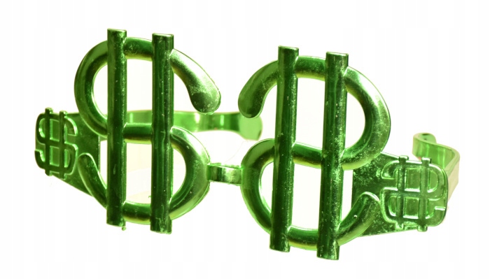 SREBRNE DUŻE OKULARY DOLARY FOTOBUDKA KARNAWAŁ Marka inny