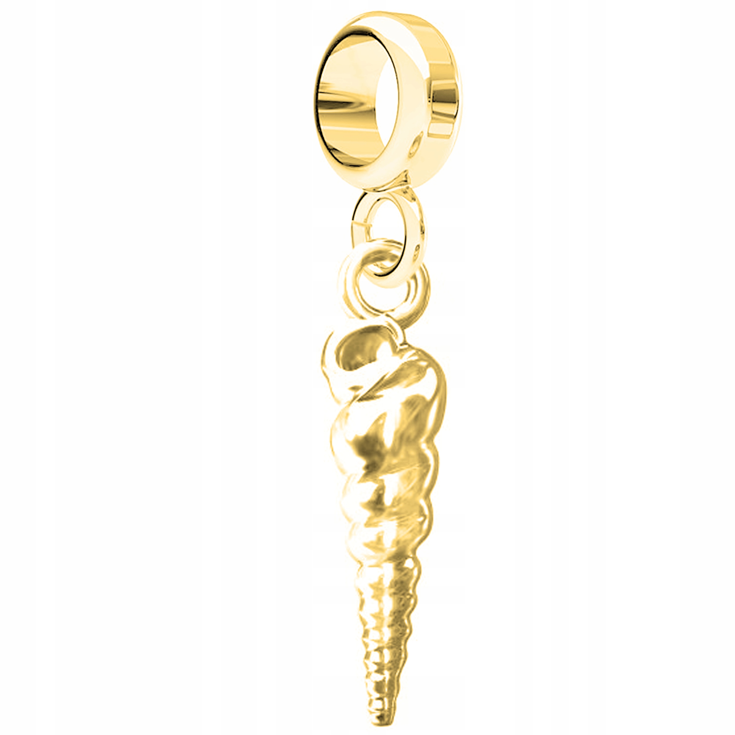 Charms Zlatá mušle Mušle Sopel Ocean Pláž Špíz Stříbro 925