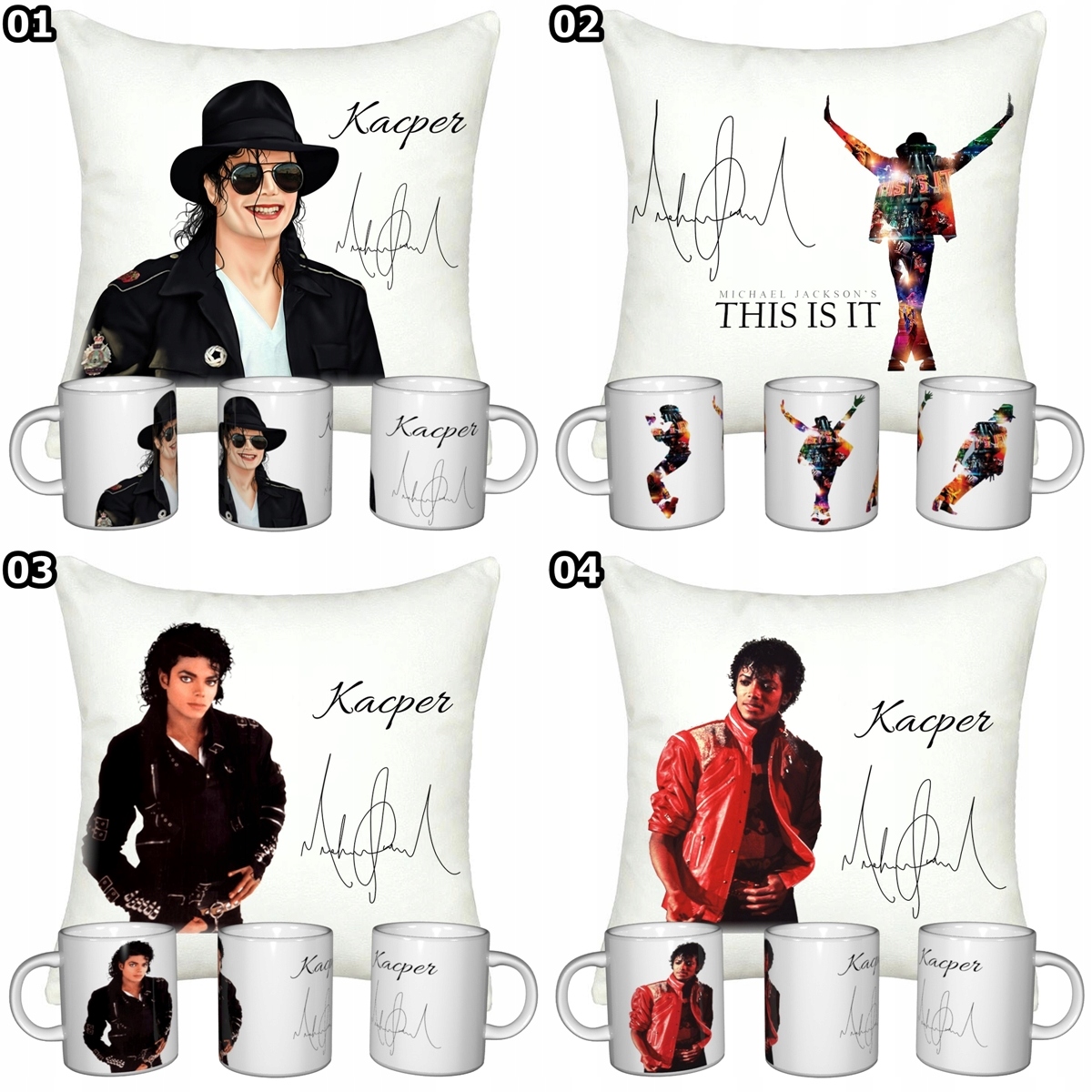 ZESTAW MICHAEL JACKSON KUBEK + PODUSZKA + IMIE EAN (GTIN) 5904933300563