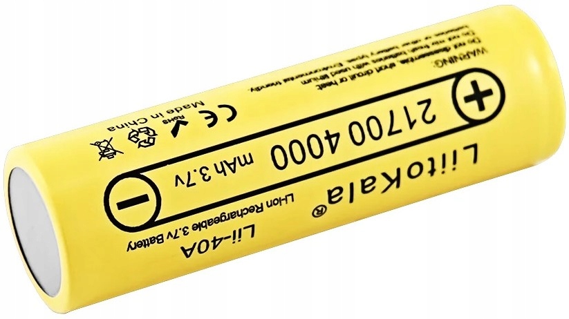 Bateria Akumulator ogniwo Lii-40A Li-ion 21700 4000mAh 3.65V EAN (GTIN) 5905191066444