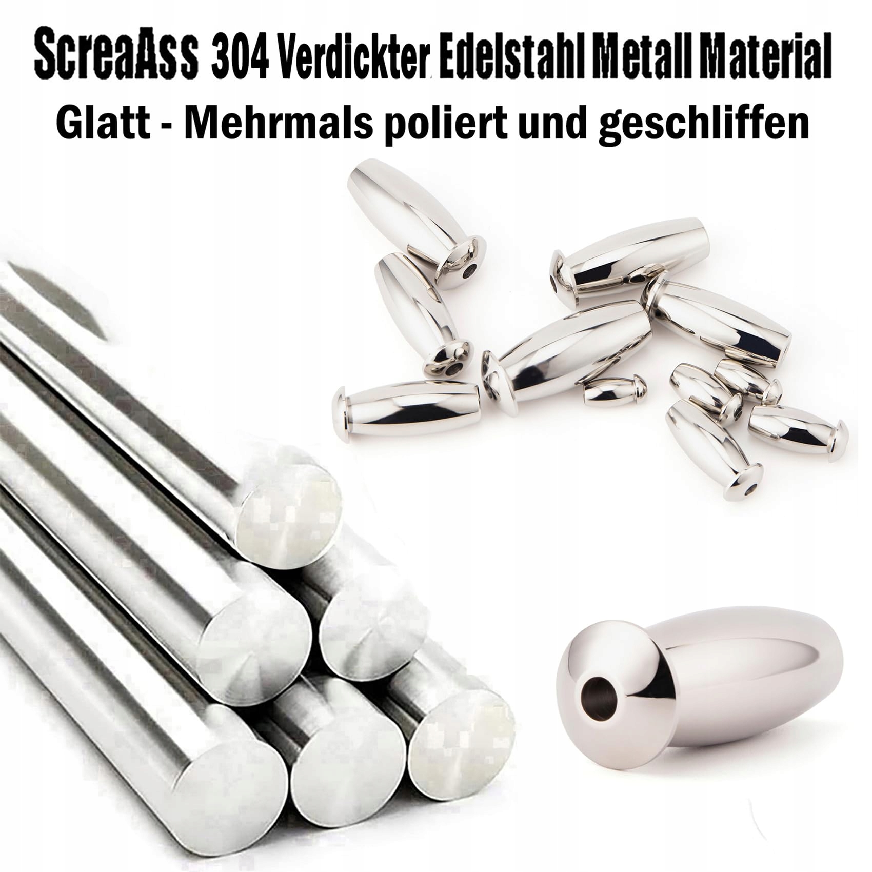 SCREAASS Zestaw Stalowych Dilatorów Harnrury Dla Mężczyzn Stymulacja 17mm — miniatura 5