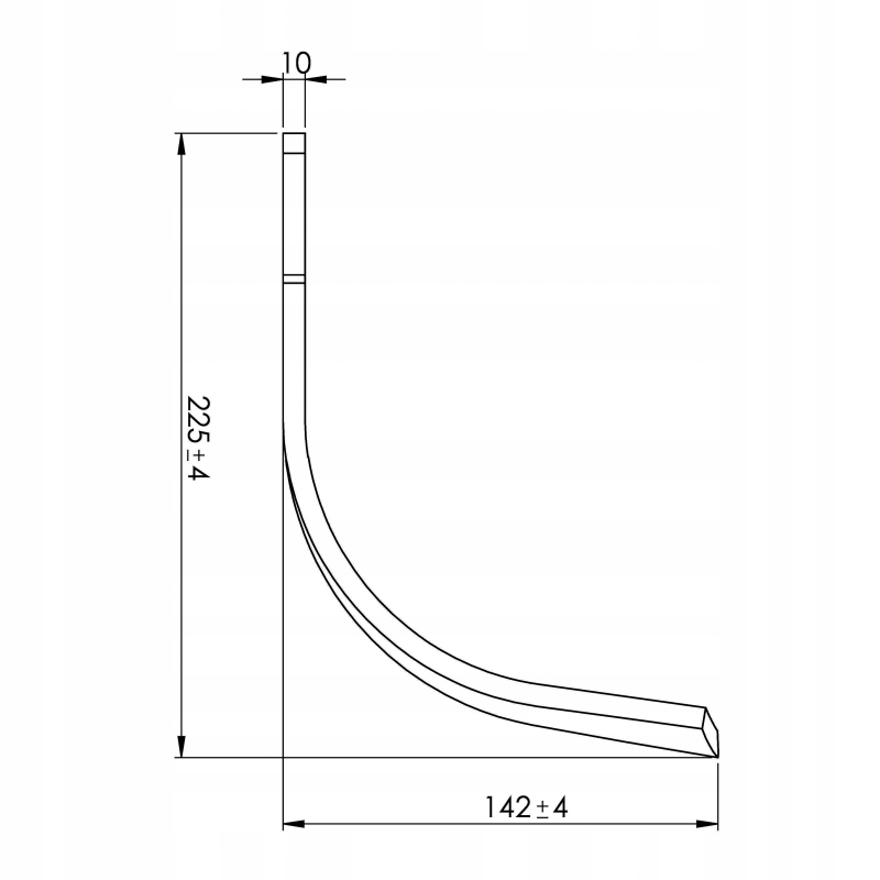 Nůž Maschio 80x10 Pravý, M74100435 zesílená náhrada ZMAS23RIPDAFBC