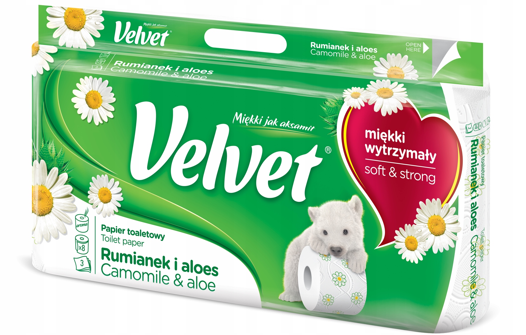 

Papier toaletowy Velvet Rumianek i Aloes 8szt.