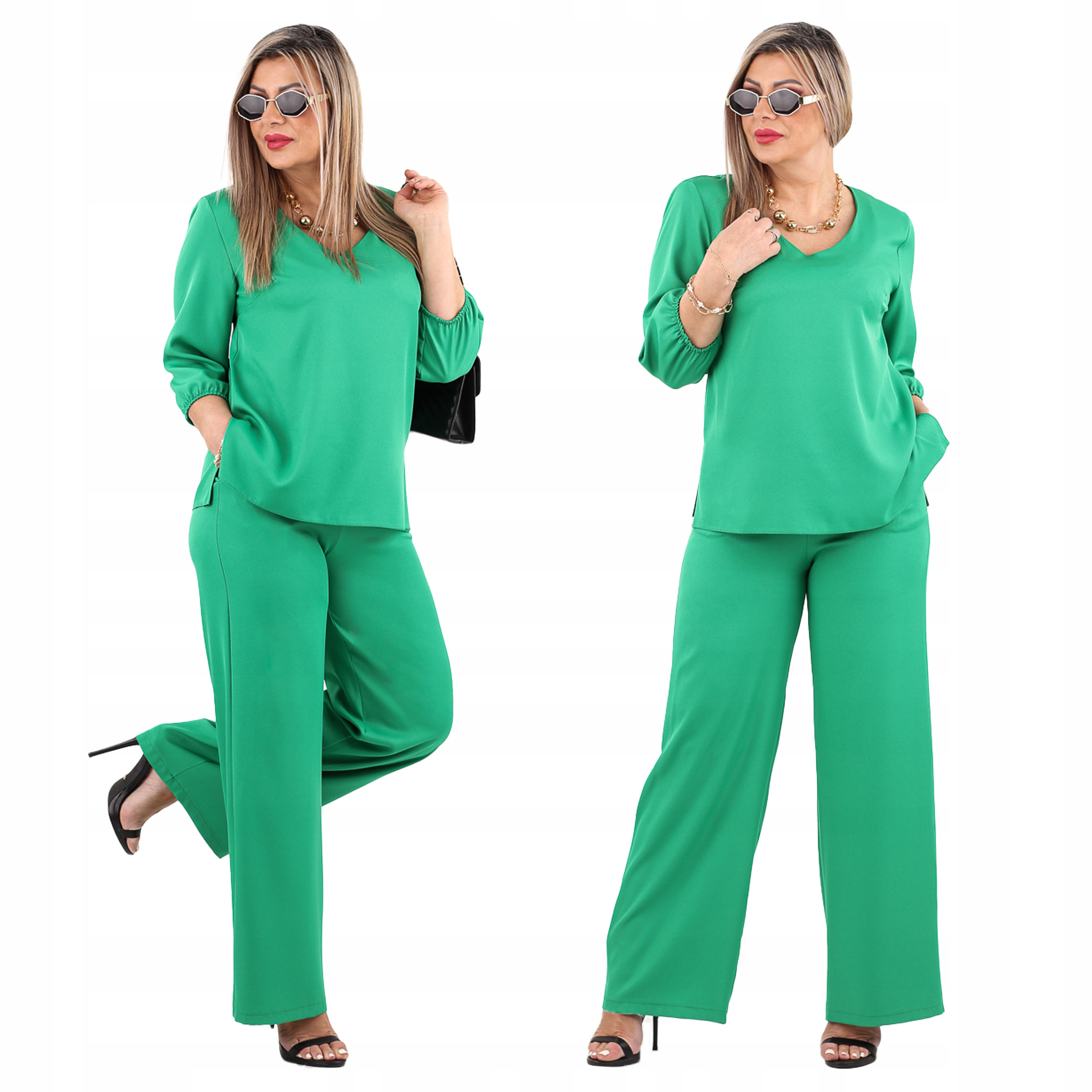 komplet letni bluzka i spodnie Polski Producent duże rozmiary