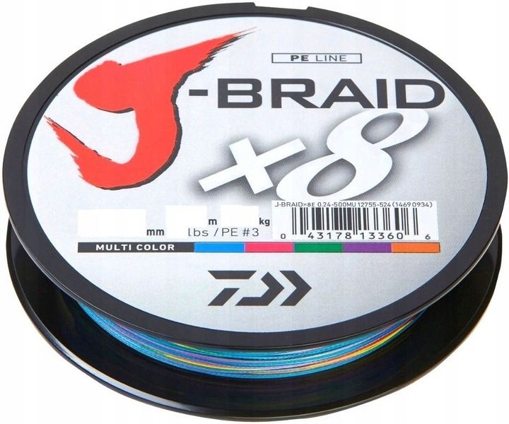 Plecionka Daiwa J-braid X8 0,24mm 300m Multi Color