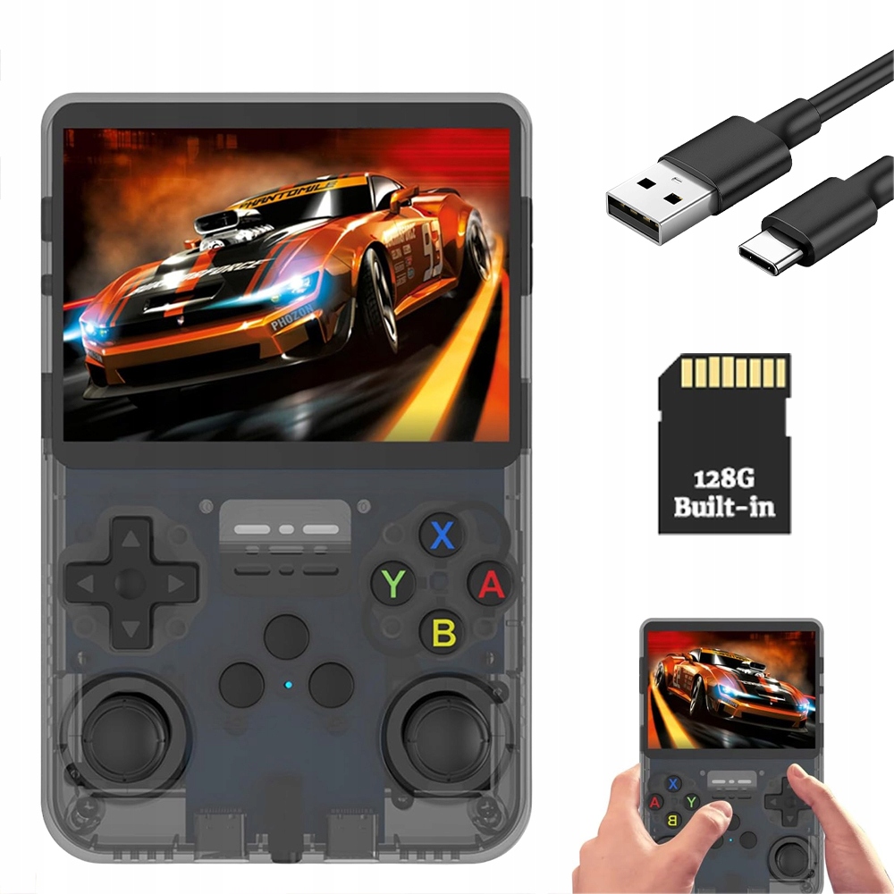 Konsola R36S Retro Przenośna 3.5 Cala Ekran Hd 21K Gier 8H Grania