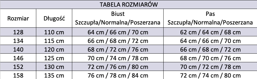 Suknia komunijna z koronką,TIULEM tiul Anita 134 Rozmiar 134