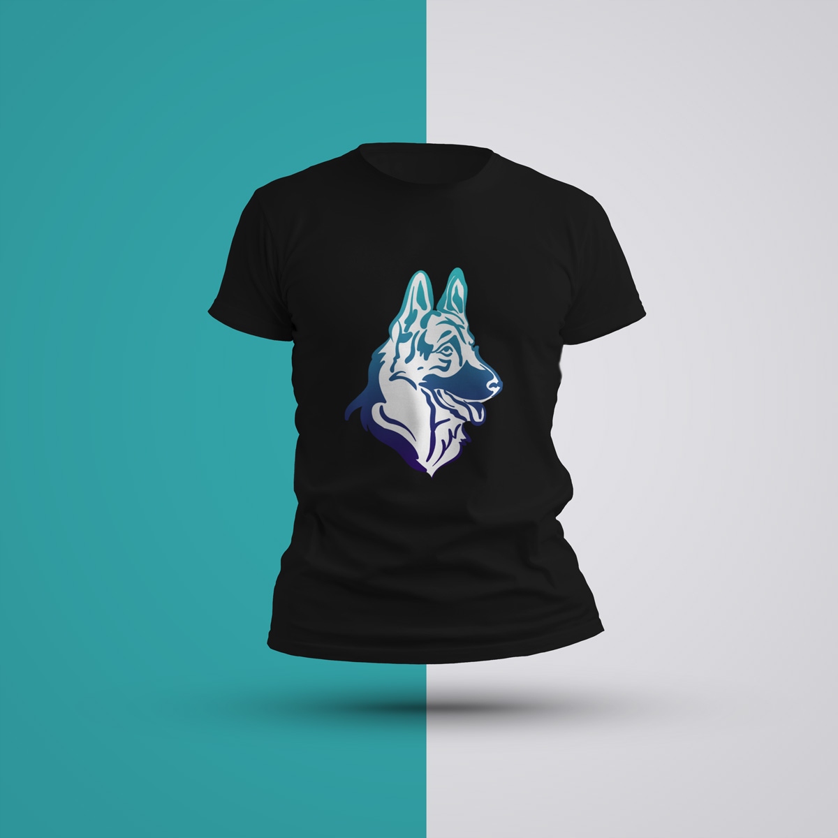 

Koszulka męska owczarek niemiecki grafika t-shirt