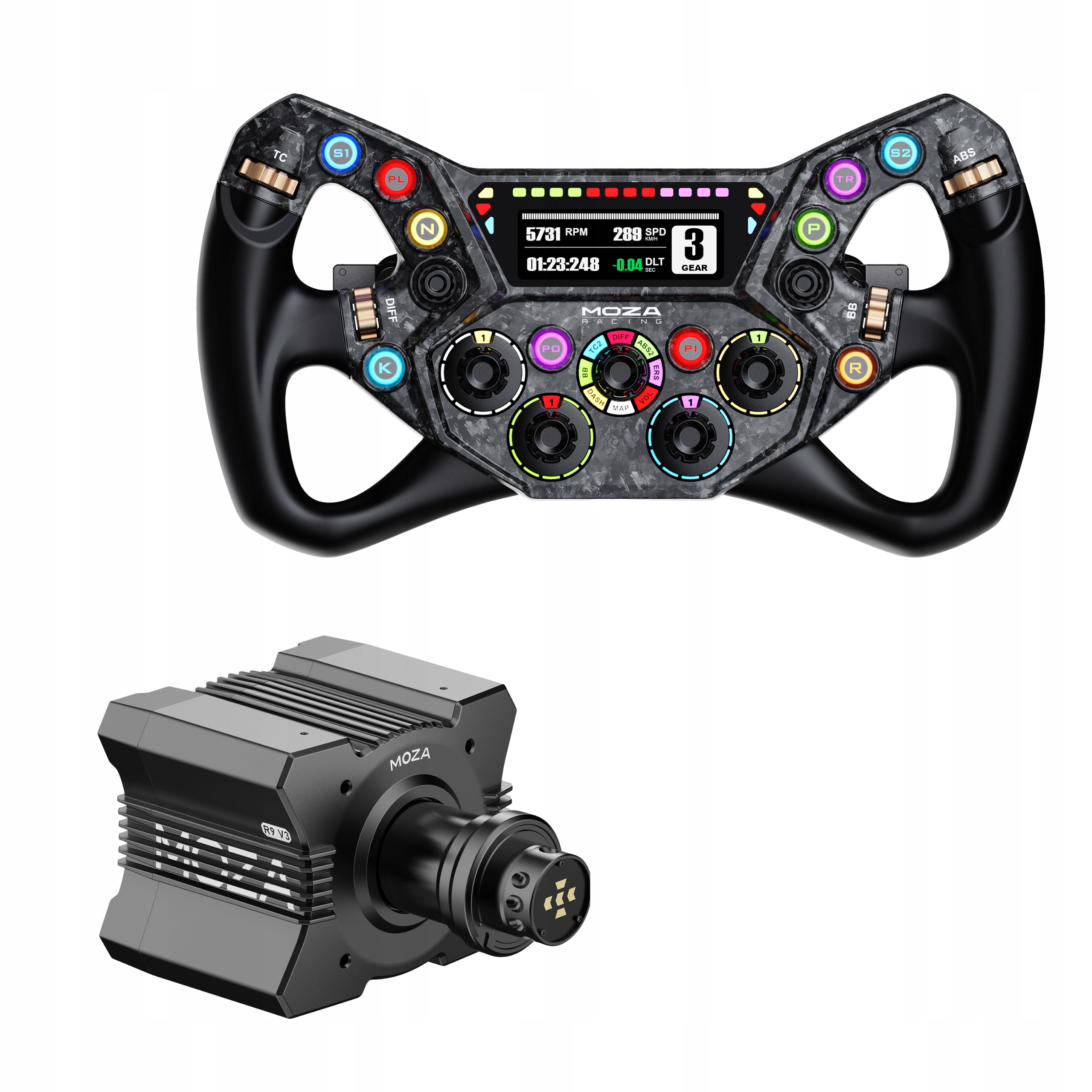 Sada Moza Racing Volant Ks Pro RS095+Základna Pro Volant R9 V3 SimRacing