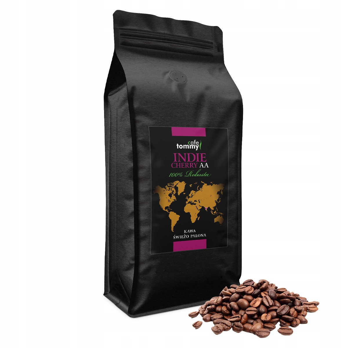 Tommy Cafe Káva India Cherry Aa Robusta zrnková 1 kg