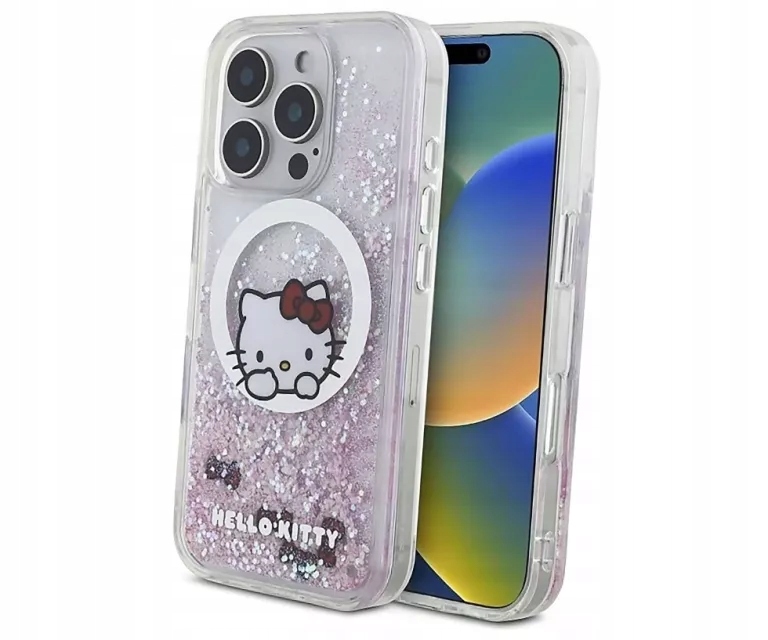 Etui Hello Kitty Liquid Glitter Sweet Kitty Bows Magsafe Iphone 16 Pro Max
