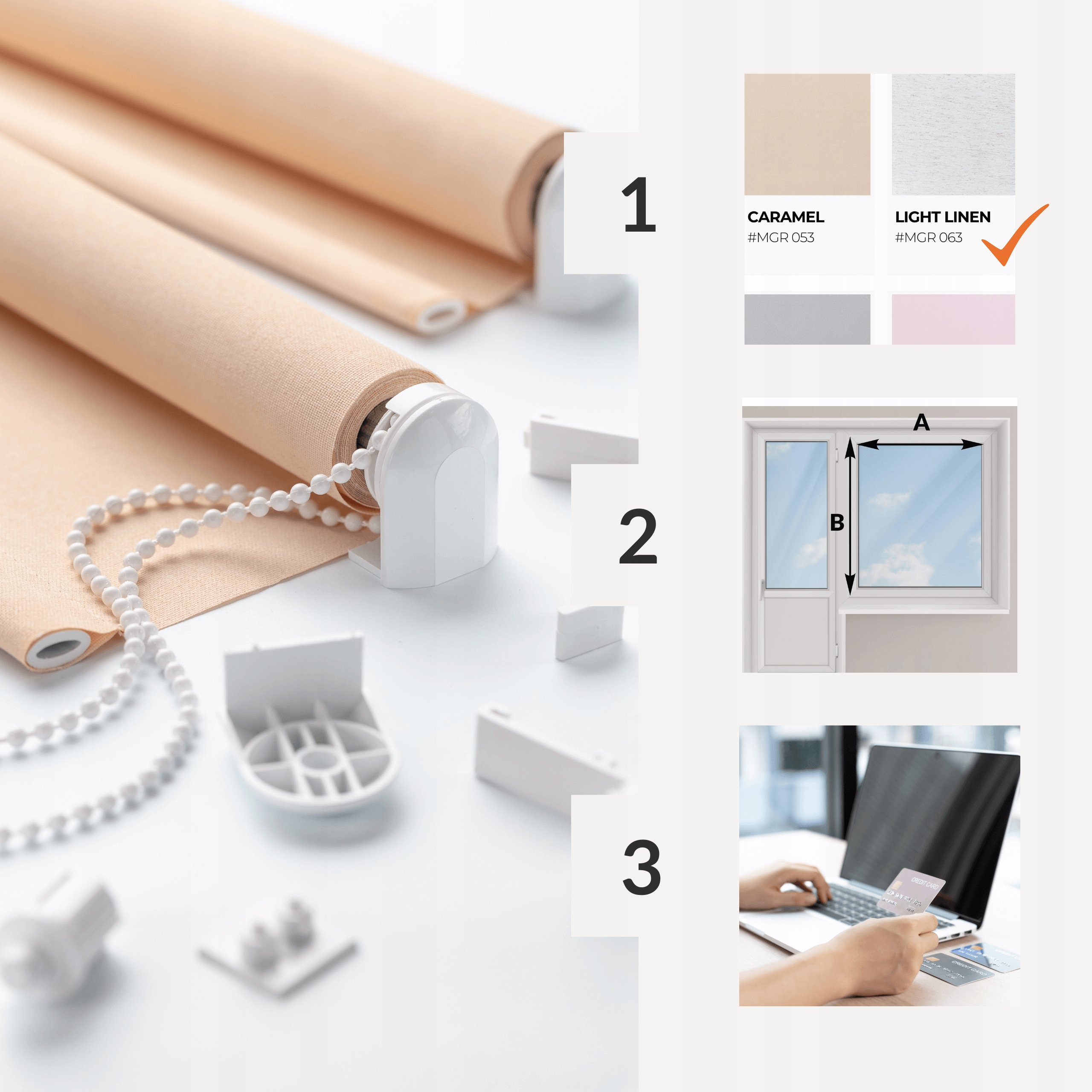 ROLETA WEWNĘTRZNA TERMO NA WYMIAR 1X150 Długość 150 cm