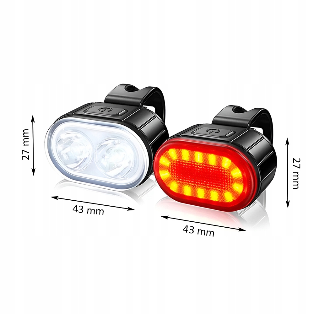 OSTRZEGAWCZE ŚWIATŁA ROWEROWE ZESTAW PRZÓD TYŁ LATARKA ŚWIATEŁKO Marka Inna marka