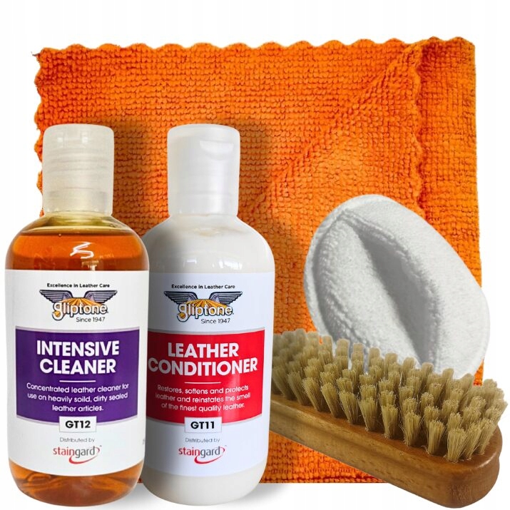 Zestaw Do Skóry Gliptone GT11 250ml GT12 250ml szczotka mikrofibra