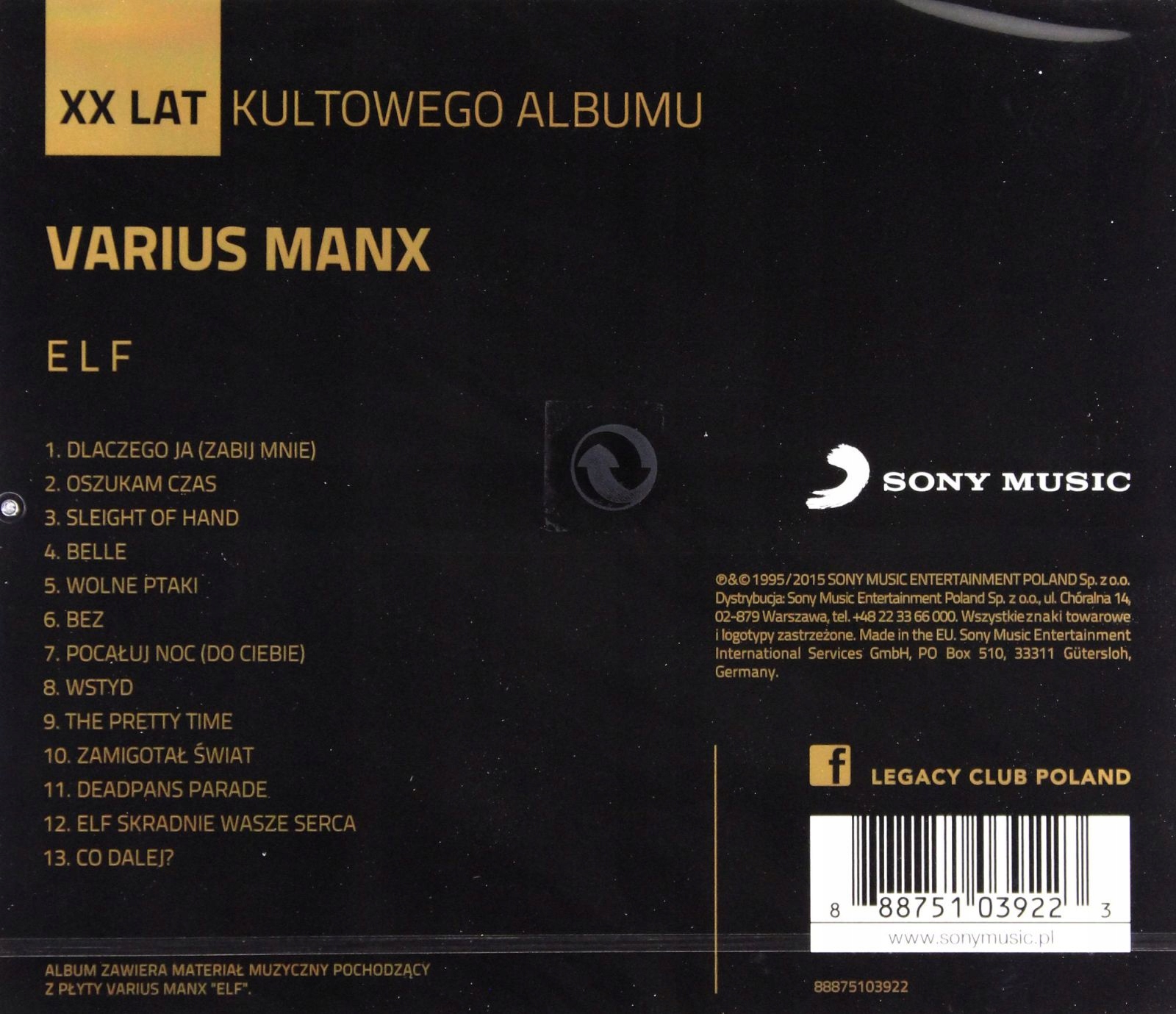 VARIUS MANX: ELF (CD) Stan opakowania oryginalne