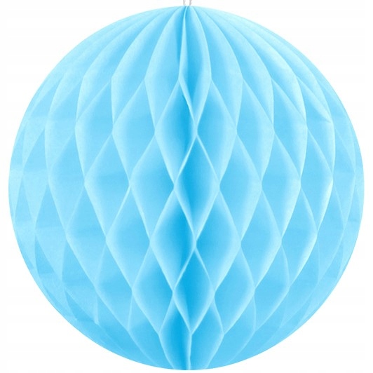 KULA BIBUŁOWA S MAŁA 10 CM BŁĘKITNA DEKORACJA WISZĄCA HONEYCOMB NA ROCZEK