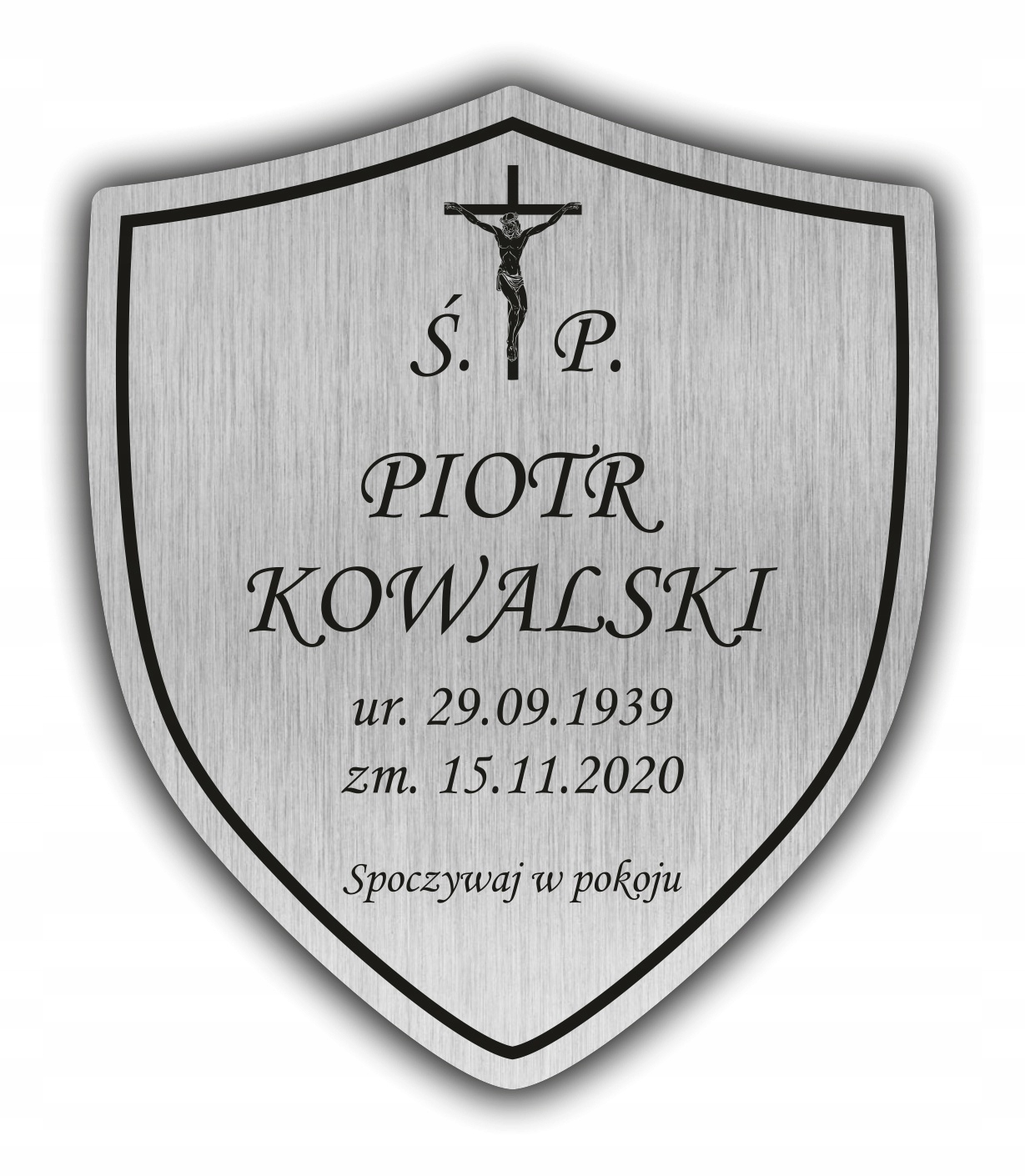 TABLICZKA NAGROBKOWA NAGROBNA GRÓB KRZYŻ 20x16 cm Marka inny