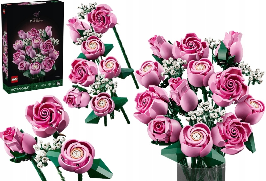 789 dílků stavebnice Lego Botanicals Kytice růžových růží 10374
