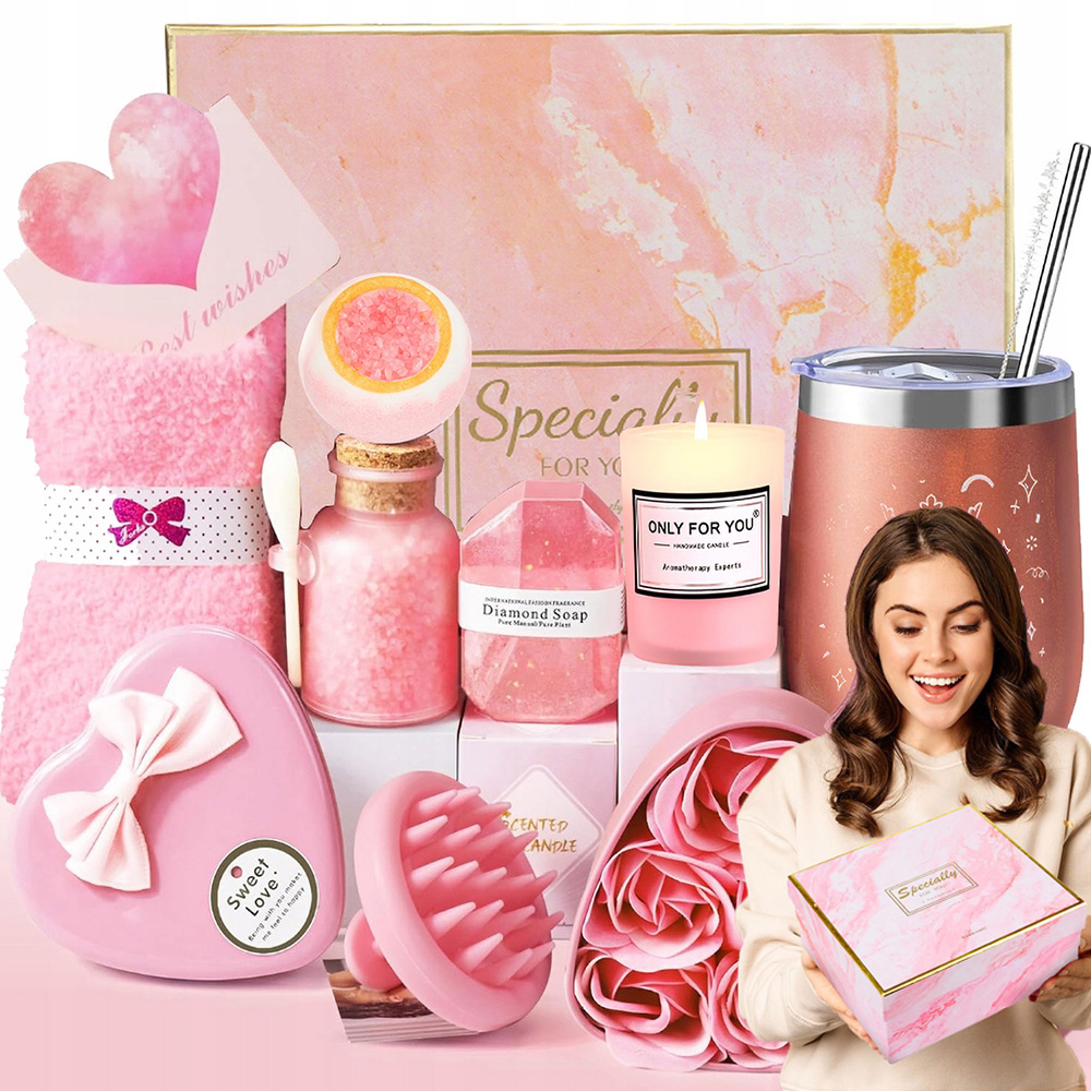 Zestaw Prezentowy Spa Różowy Zestaw Upominkowy prenzenty dla Kobiety