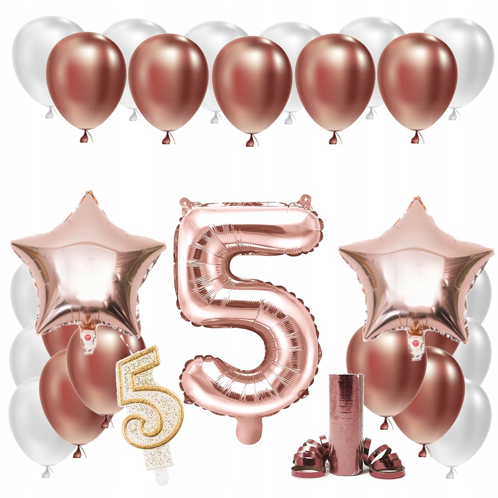 

Zestaw Balony 5 Rocznica Ślubu Rose Gold Drewniana