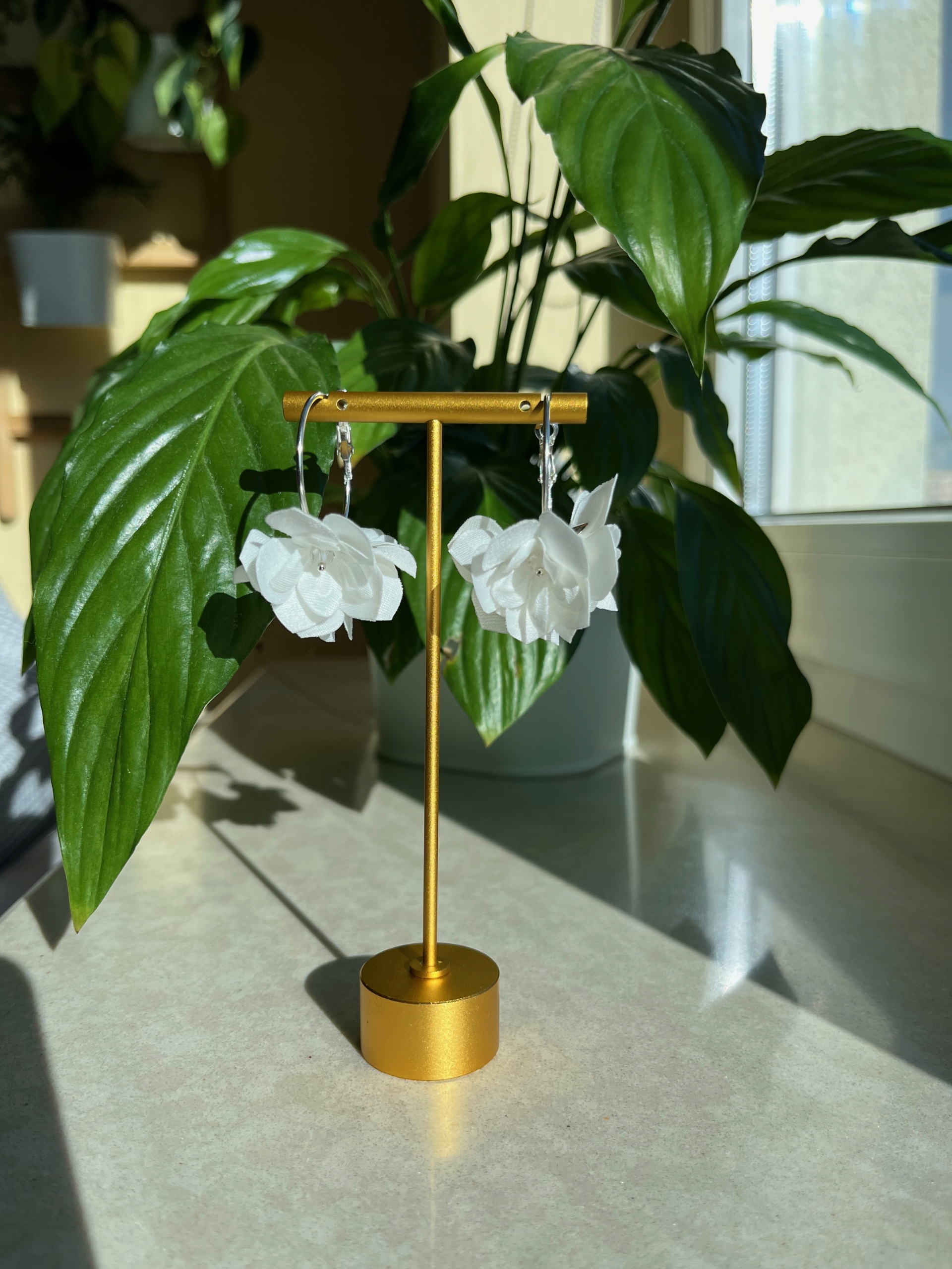 Kolczyki ślubne kwiaty JASMIN Materiał Posrebrzany Pozłacany