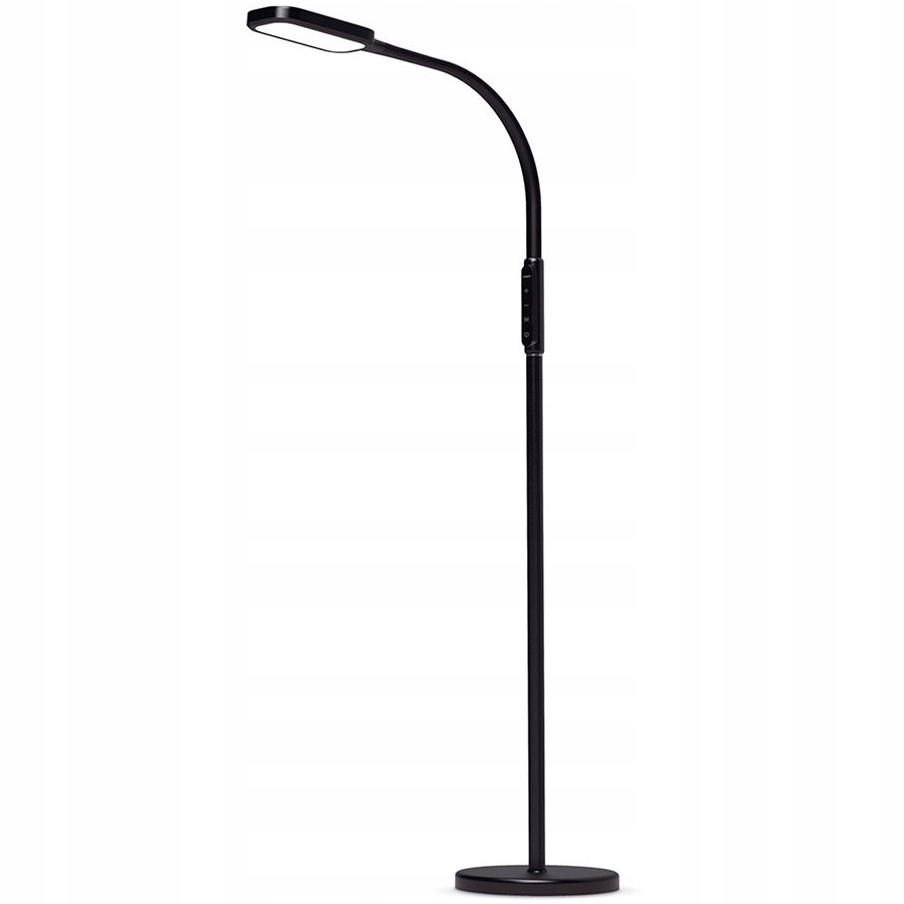 Lampka podłogowa do czytania przyciemnianie czarna Mocowanie wolnostojąca